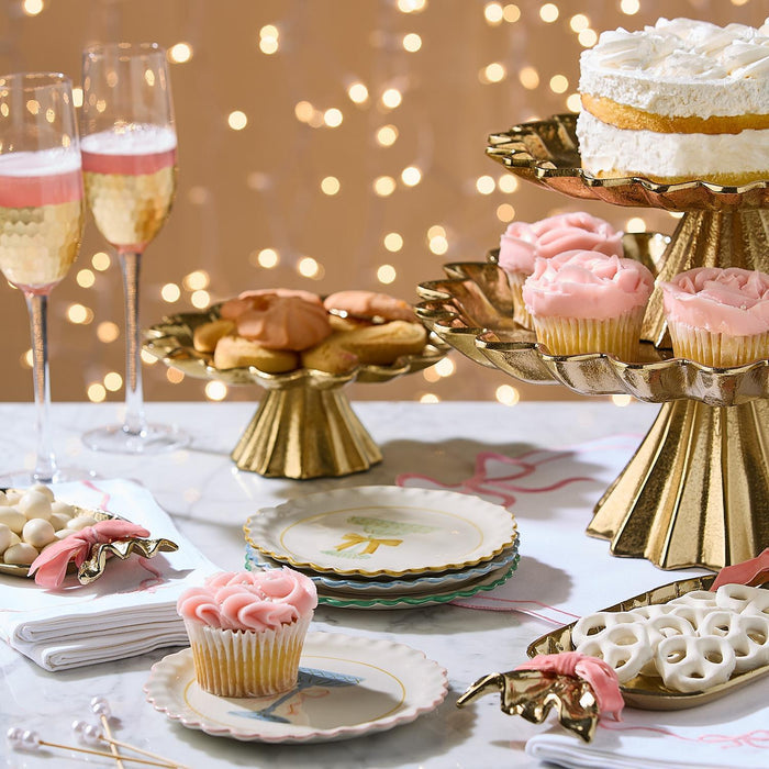 Scalloped Edge Gold Cake Stand