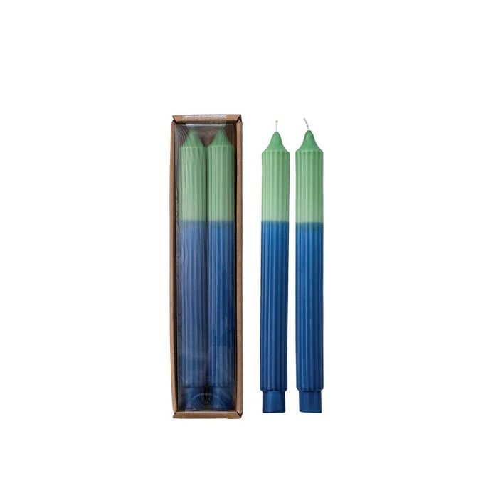 Set of 2 Unscented 2-Tone Pleated Taper