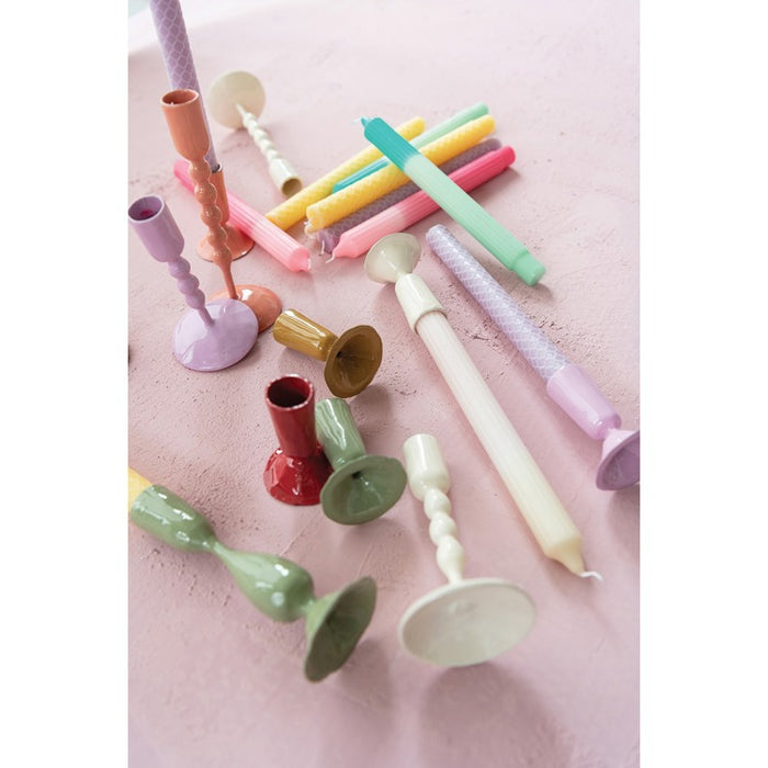 Set of 2 Unscented 2-Tone Pleated Taper