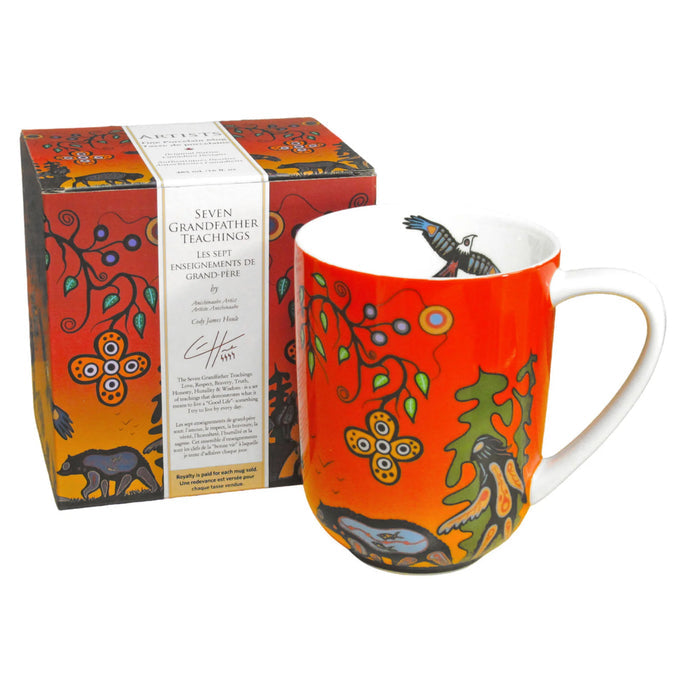 Seven Grandfather Teachings indigenous art mug by Cody Houle Canada