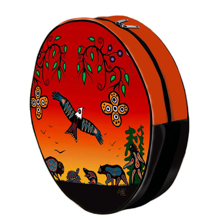 Seven Grandfather Teachings Drum Bag in 3 sizes indigenous art gift by Cody Houle Canada