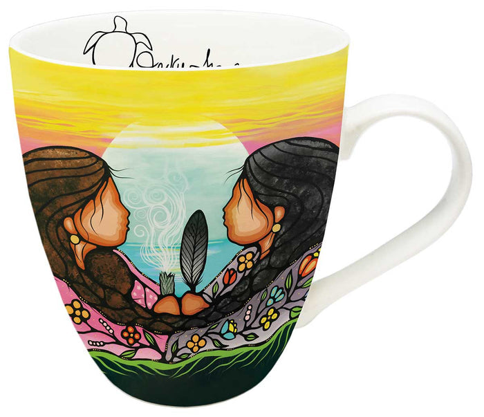 Sharing Knowledge indigenous art mug by Jackie Traverse Canada