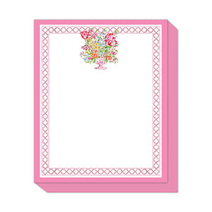Short Stack- Handpainted Pink Floral Arrangement