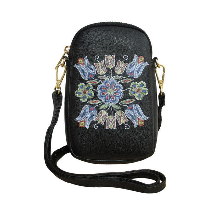 Silver Thread Phone Bag by Indigenous Artist Deb Malcolm indigenous art gift by Deb Malcolm Canada