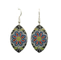 Silver Threads drop Earrings artwork by Métis Artist, Deb Malcolm indigenous art gift by Deb Malcolm Canada