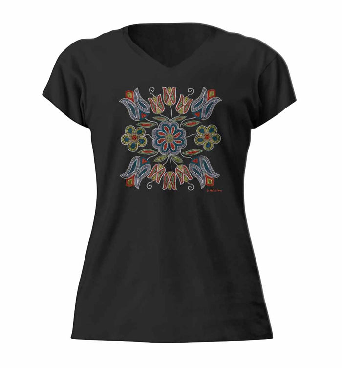 Silver Threads Women's Tshirt, Métis Artist Deb Malcolm indigenous art gift by Deb Malcolm Canada