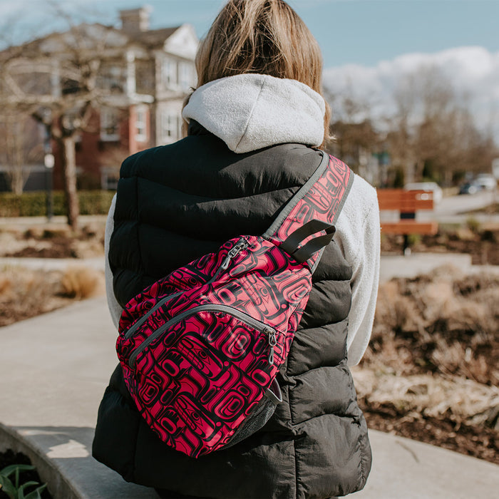 Sling Back Pack - Tradition by Namgis First Nations artist Ryan Cranmer indigenous art gift by Ryan Cranmer Canada