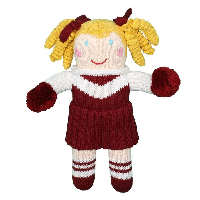Small Cheerleader Doll - Maroon/White