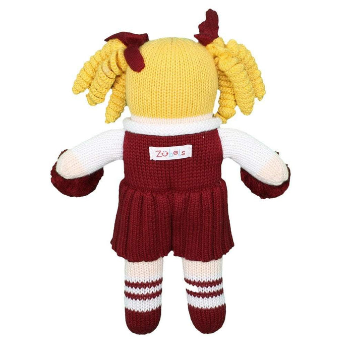 Small Cheerleader Doll - Maroon/White