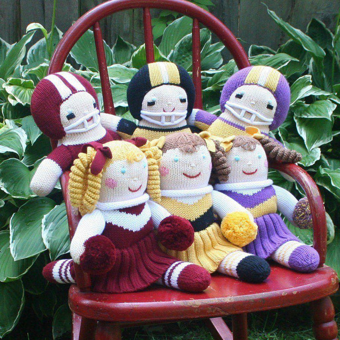 Small Cheerleader Doll - Maroon/White