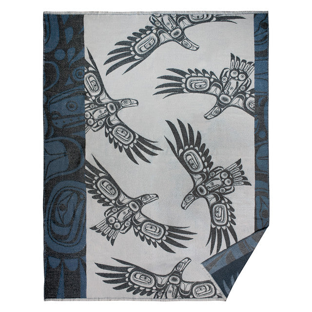 Soaring Eagle Woven indigenous art blanket by Corey Bulpitt Canada