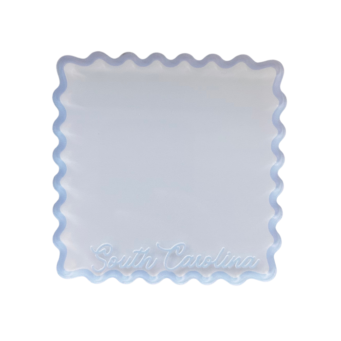 South Carolina Acrylic Coaster - Ivory and Denim