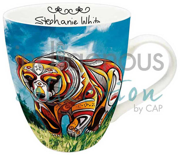 Spirit Bear indigenous art mug by Stephanie White Canada