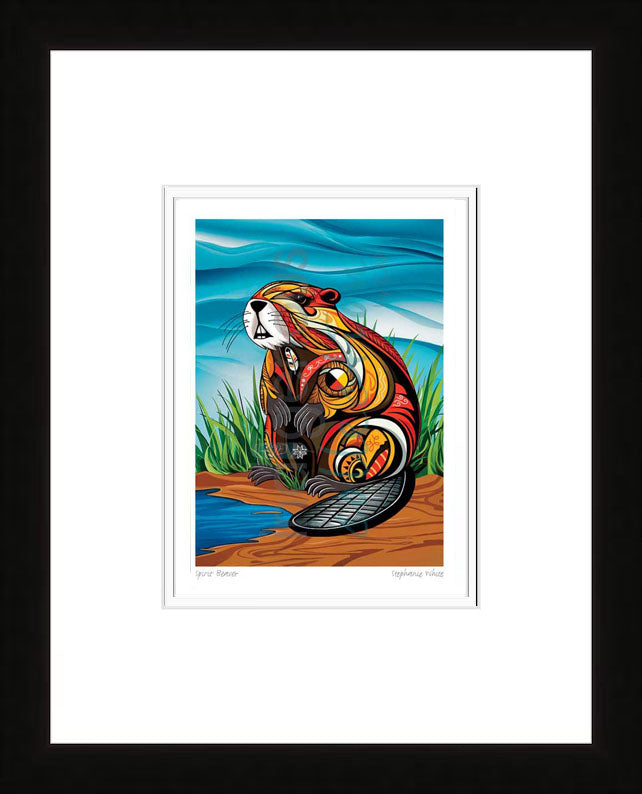 Stephanie White Spirit Beaver Wall Art | Native Art Canada