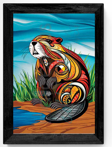 Stephanie White Spirit Beaver Wall Art | Native Art Canada