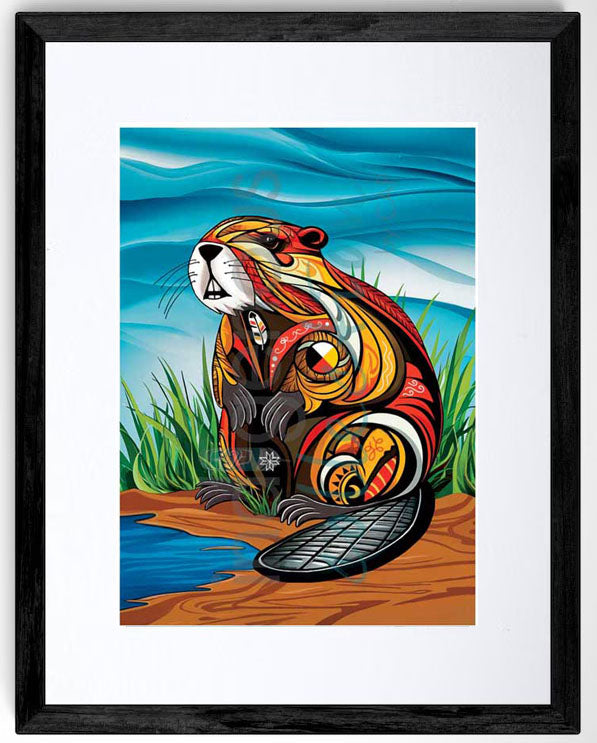 Stephanie White Spirit Beaver Wall Art | Native Art Canada