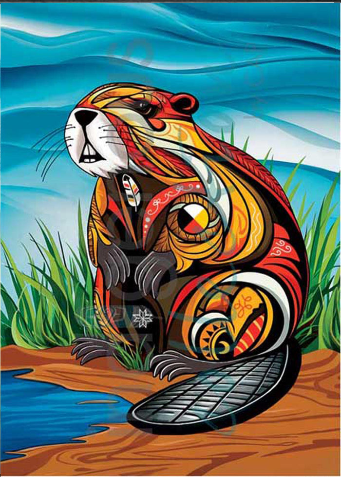 Stephanie White Spirit Beaver Wall Art | Native Art Canada