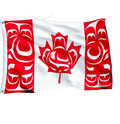 Standing Together Indigenous Flag 5' x 3' and 18"x12"  IN STOCK NOW! indigenous art gift by Curtis Wilson Canada