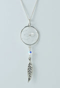 Sterling Silver Dream Catcher necklace with Swarovski crystal indigenous art gift by North of Fifty First Nations & Métis Art Boutique Canada