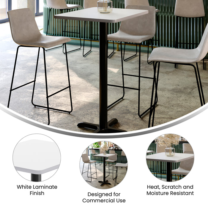 24x30 White Table Top & X Base
