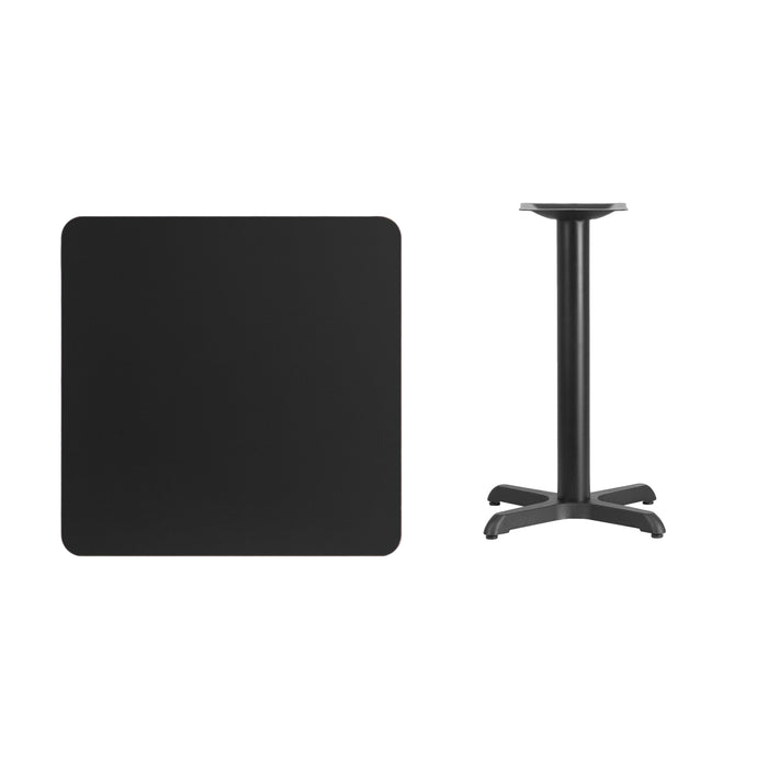 30SQ Black Table-22x22 X-Base