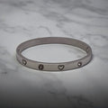 Straight Diamonds & Hearts Bracelet