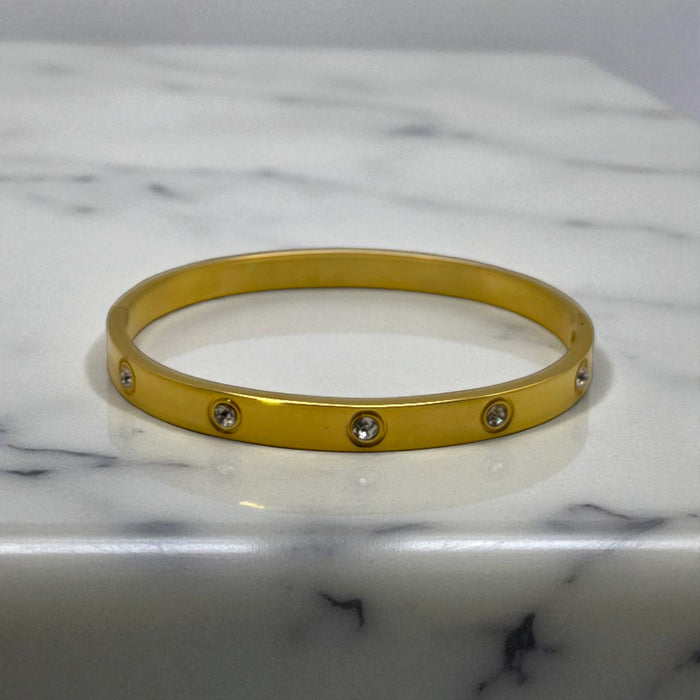 Straight Diamonds & Hearts Bracelet