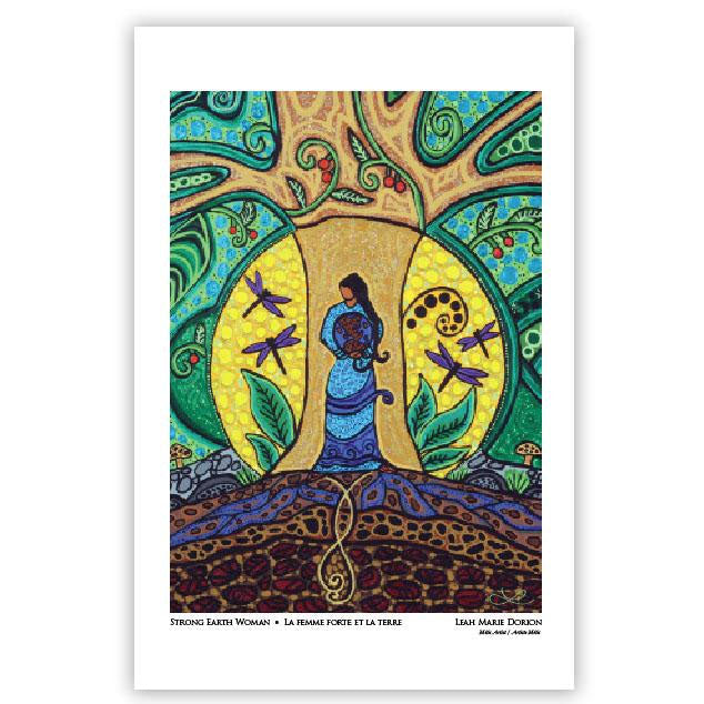 Leah Dorion Strong Earth Woman Art Card | Native Art Canada