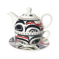 Tea for 1 set, "Matriarch Bear"  by Indigenous Artist Morgan Asoyuf indigenous art mug by Morgan Asoyuf Canada