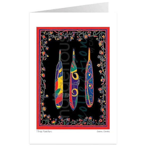 Dawn Oman Three Feathers Wall Art | Native Art Canada