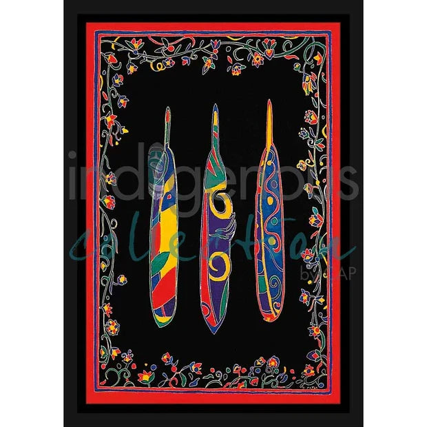 Dawn Oman Three Feathers Wall Art | Native Art Canada