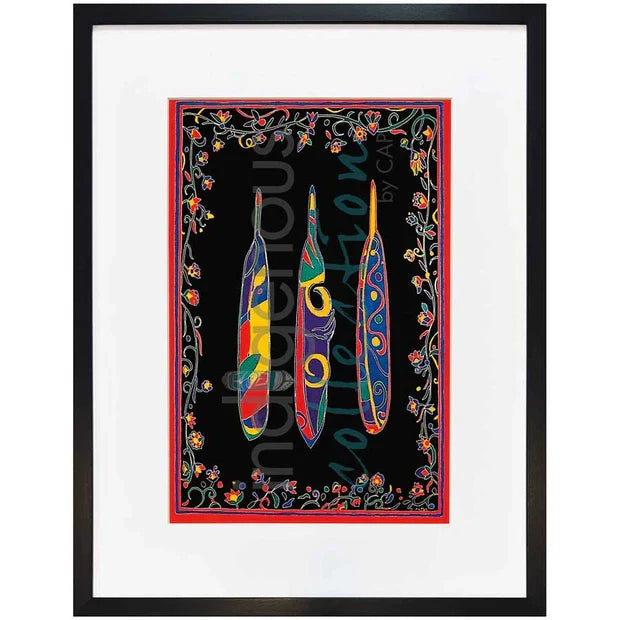 Dawn Oman Three Feathers Wall Art | Native Art Canada