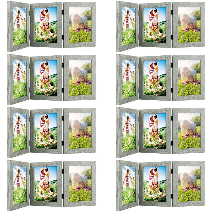 Three Picture Frame 5x7 Triple Frame (8 Pcs per Box) Light Grey