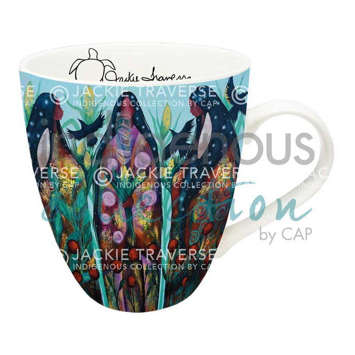 Three Sisters indigenous art mug by Jackie Traverse Canada