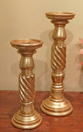 Twisted Gold Pedestal Candleholder