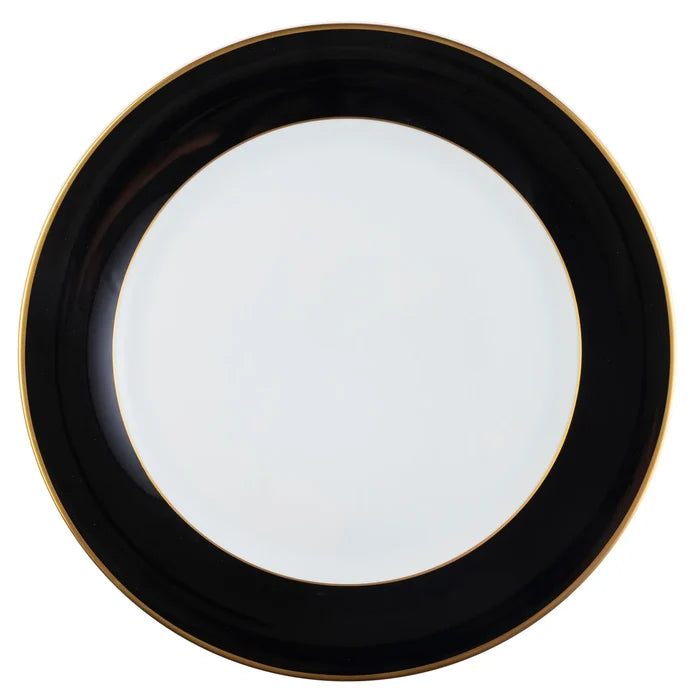 Ultra-White ColorSheen Black Gold Salad Plate