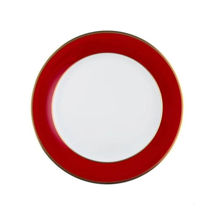 Ultra-White ColorSheen Red Gold Salad Plate