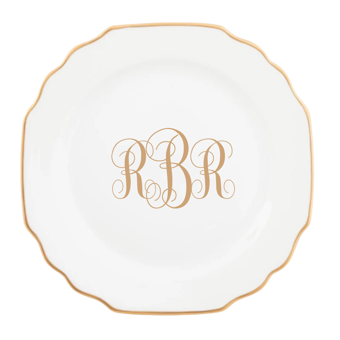 Ultra-White Georgian Gold Bread and Butter Plate - RBR