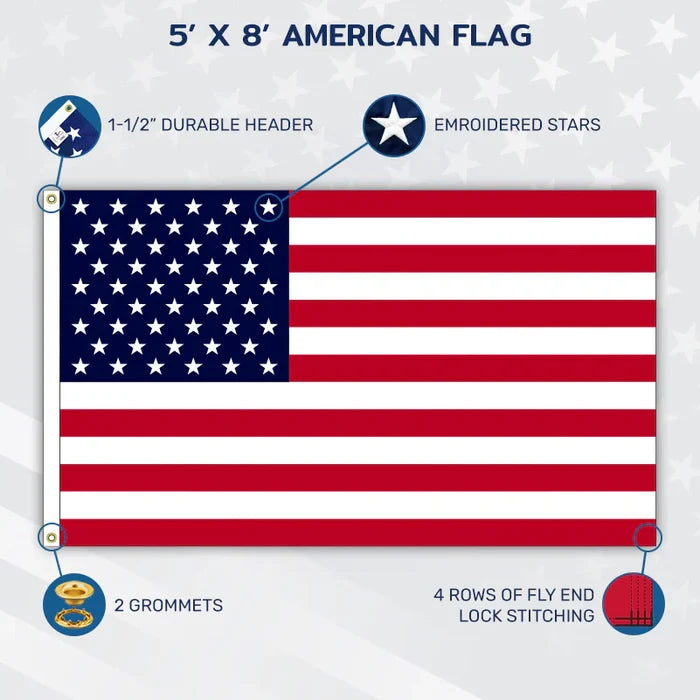 U.S.A. 5' x 8' Polyester Flag
