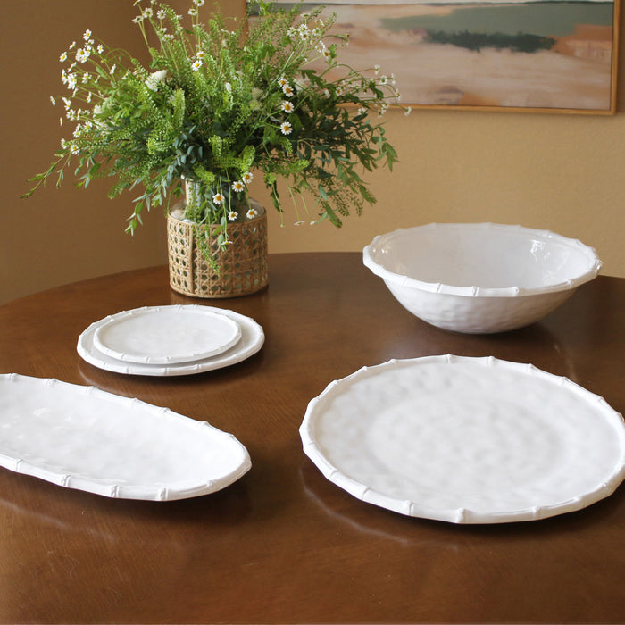 VIDA Bamboo Med Oval Platter (White)