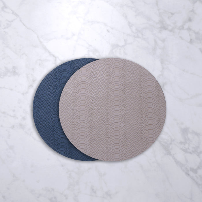 VIDA Croc Reversible 16" Round Placemats | Set of 4