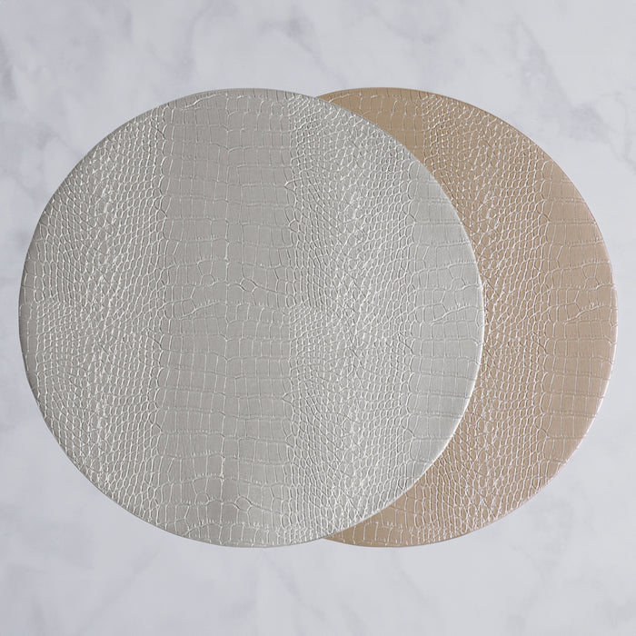 VIDA Croc Reversible 16" Round Placemats | Set of 4