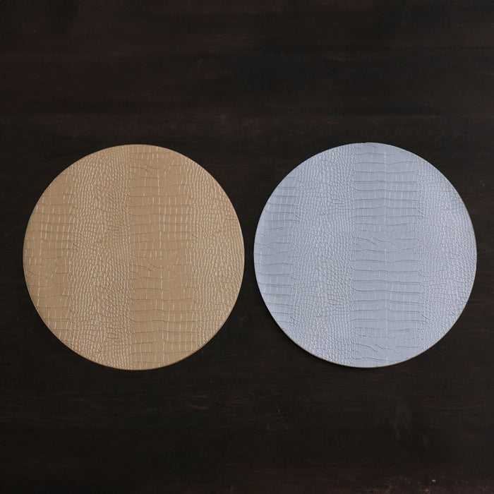 VIDA Croc Reversible 16" Round Placemats | Set of 4