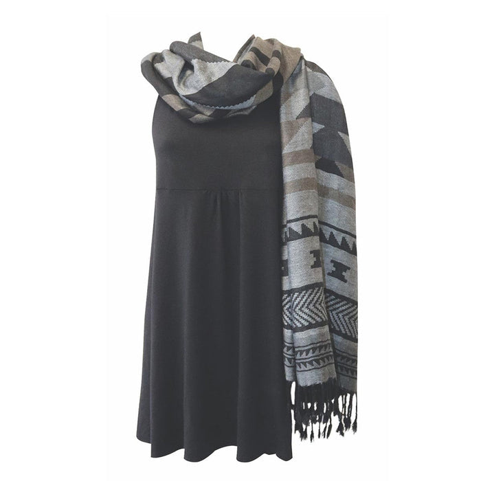 Visions of Our Ancestors indigenous art shawl by Leila Stogan Canada