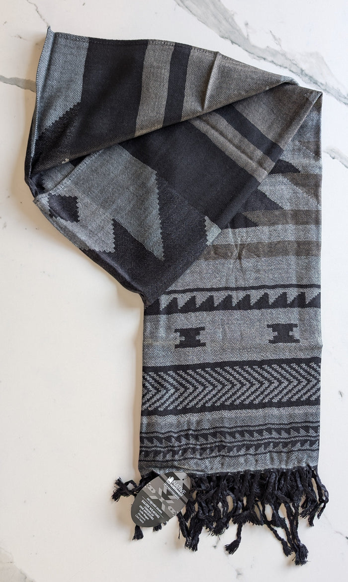 Visions of Our Ancestors indigenous art shawl by Leila Stogan Canada