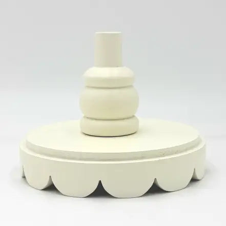 White Scalloped Topper Base