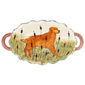 Wildlife Hunting Dog Handled Oval Bowl