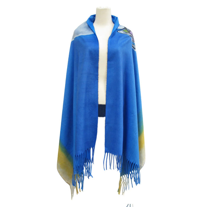 Wolf indigenous art shawl by Jessica Somers Canada