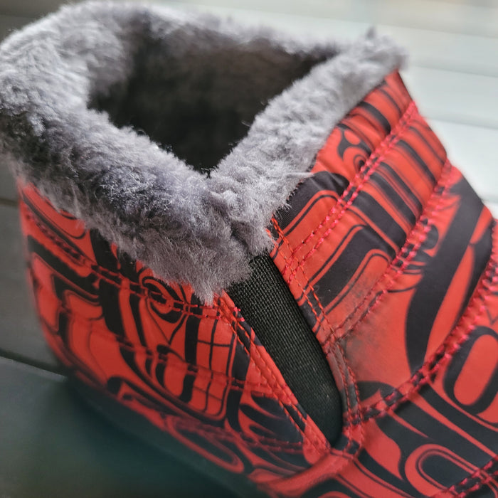 Women's Slip On Shoes, 'Tradition' artwork by Native artist, Ryan Cranmer indigenous art gift by North of Fifty First Nations & Métis Art Boutique Canada