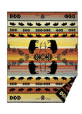 Woven indigenous art blanket by Storm Angeconeb Canada